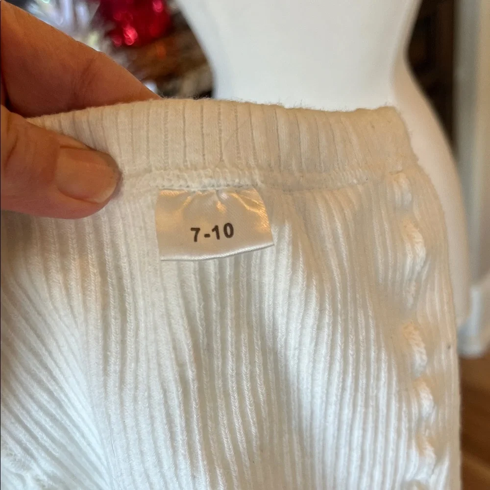 White Knit Tights Girls 7-10